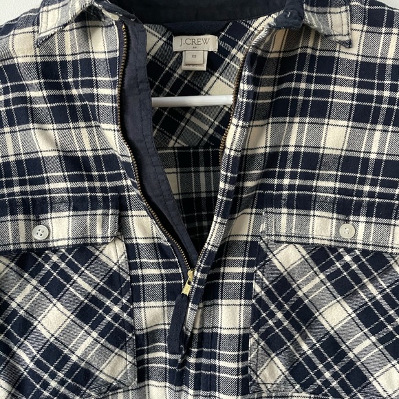 J Crew Quarter Zip Flannel - Picture 2 of 3